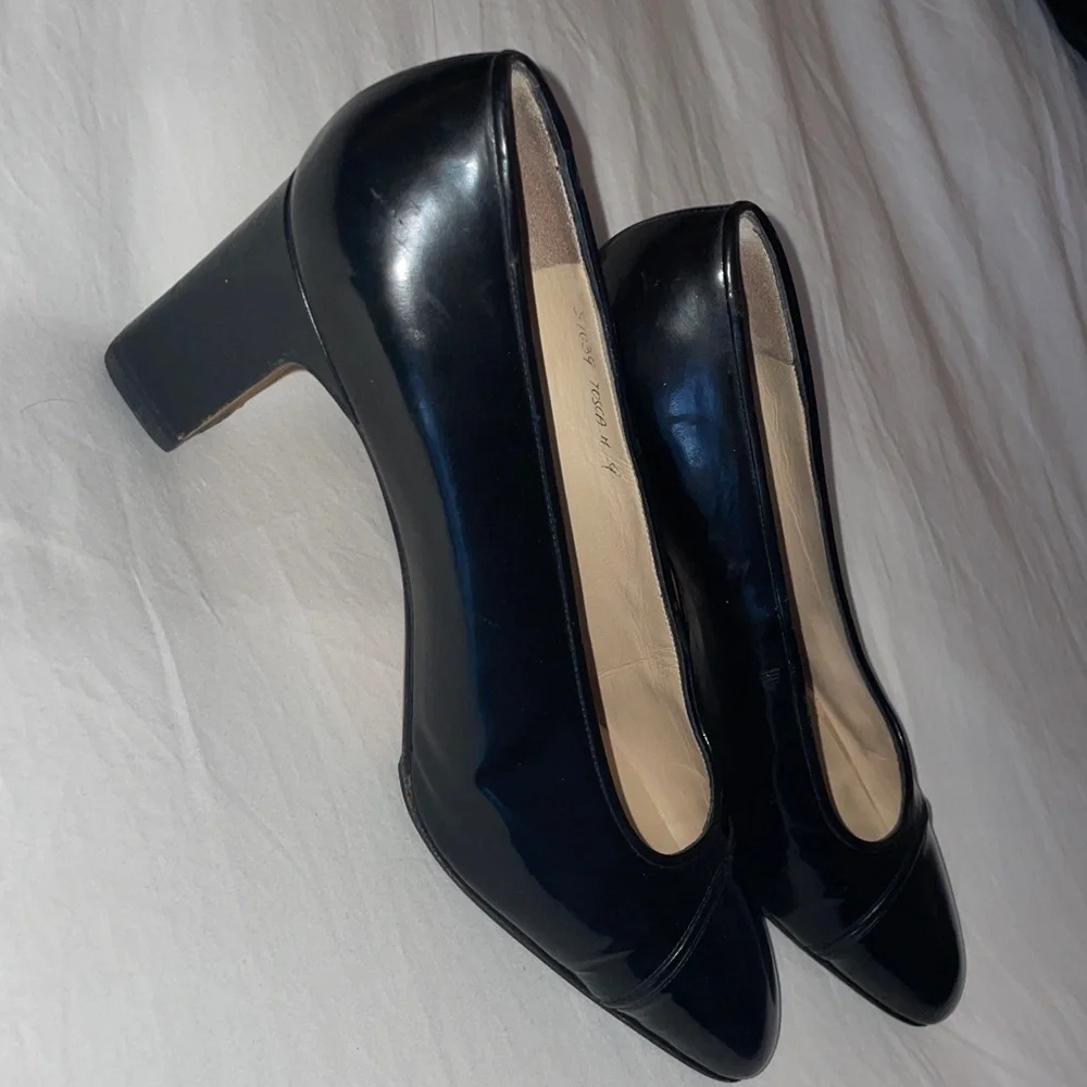Italian Black Women's Pumps 9M - Picture 3 of 13